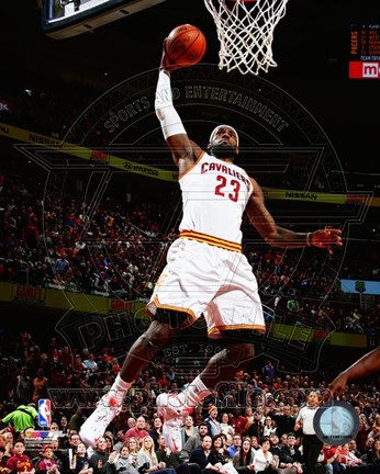 Framed LeBron James 2014-15 dunking Print