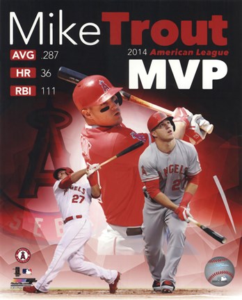 Framed Mike Trout 2014 American League MVP Portrait Plus Print