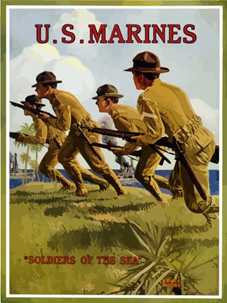 Framed U.S. Marines - Soldiers of the Sea Print