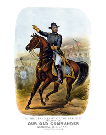 Framed General Ulysses S Grant on Horseback Print