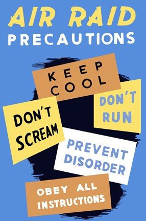 Framed Air Raid Precautions Print