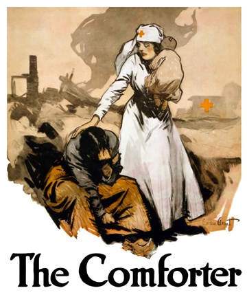 Framed Comforter - Red Cross Print