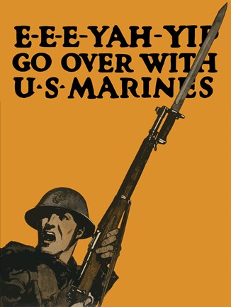 Framed Go Over with U.S. Marines Print