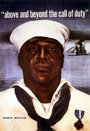 Framed Doris Dorie Miller, U.S. Navy Print