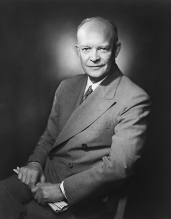 Framed Presidential Portrait of Dwight D Eisenhower Print