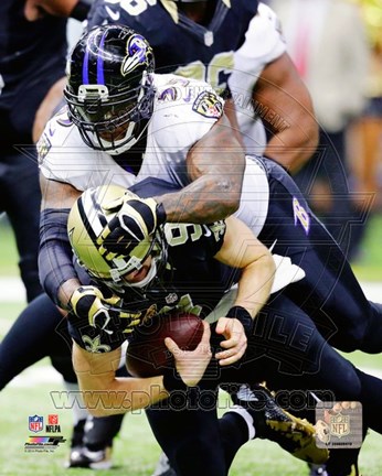 Framed Terrell Suggs Football Tackle Print
