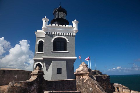 Framed Puerto Rico, San Juan, El Morro Fortress, lighthouse Print