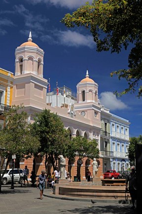 Framed Puerto Rico, San Juan Plaza in Old San Juan Print