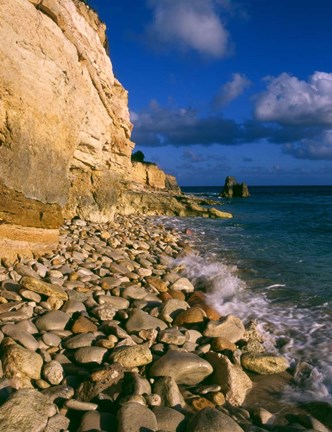 Framed Cliffs at Cupecoy Beach, St Martin, Caribbean Print