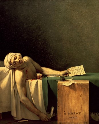 Framed Death of Marat, 1793 Print