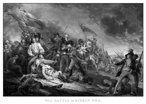 Framed Battle of Bunker Hill (American Revolutionary War) Print
