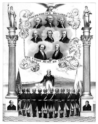 Framed First Eight Presidents of The United States Print