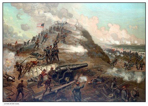 Framed Union Army&#39;s capture of Fort Fisher Print