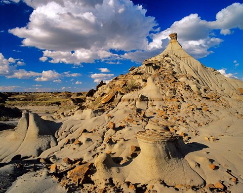 Framed Badlands at Dinosaur Provincial Park in Alberta, Canada Print