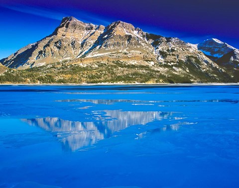 Framed Vimy Peak Reflects into Waterton Lake, Wateron Lakes National Park, Alberta, Canada Print