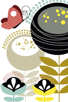 Framed Nordic Flowers I Print