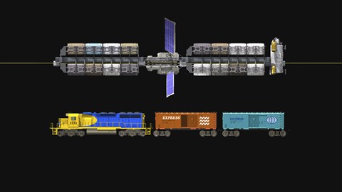 Framed Lunar space elevator compared to a locomotive Print