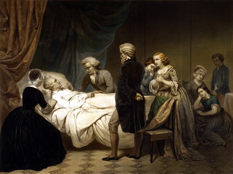 Framed President George Washington on his Deathbed Print