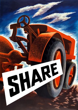Framed Share (tractor) Print