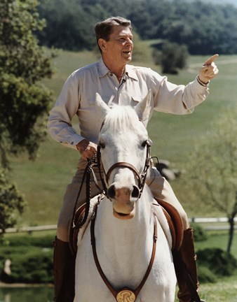 Framed Ronald Reagan on Horseback (color photo) Print
