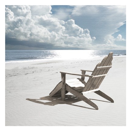 Framed Solitary Beach Chair Print