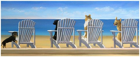 Framed Beach Chair Tails II Print