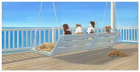Framed Tails on a Porch Swing Print