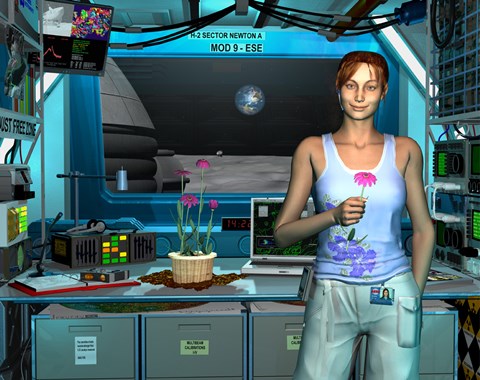 Framed Young Radio Astronomer Stationed near the Moon&#39;s South Pole Print