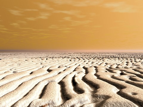 Framed Spring Sunrise Over the Surface of Mars&#39; South Pole Print