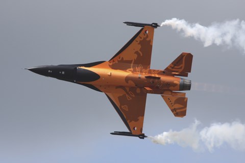 Framed Dutch Air Force F-16A During a Flight Demonstration Print
