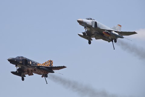 Framed Last Two Operational F-4F Phantom&#39;s of the German Air Force Print