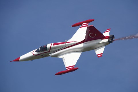 Framed F-5 jet of the Turkish Stars Aerobatic Demonstration Team Print