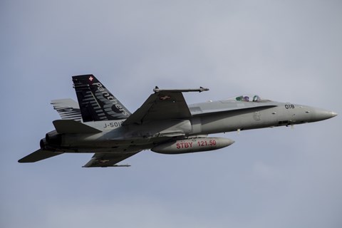 Framed Swiss Air Force F-18C Hornet used for Air Policing Print