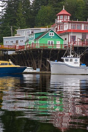 Framed British Columbia, Prince Rupert Boats in harbor Print