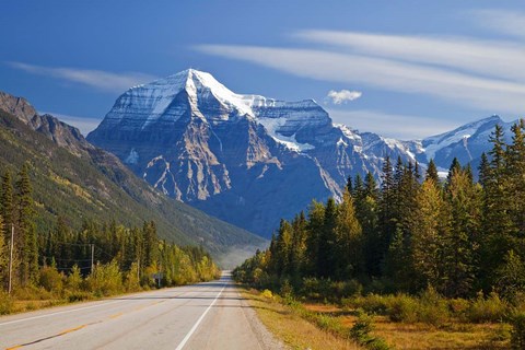 Framed Highway through Mount Robson Provincial Park, British Columbia, Canada Print