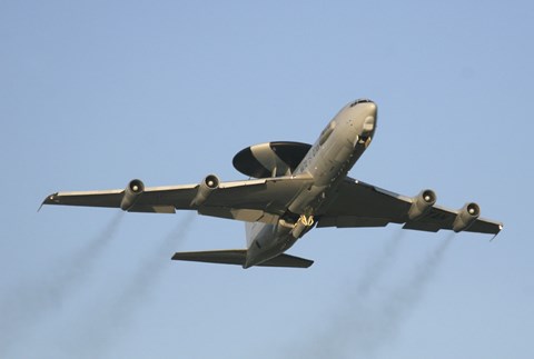 Framed E-3 Sentry taking off from the NATO AWACS base, Germany Print