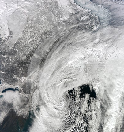 Framed Satellite View of a Large Nor&#39;easter Print