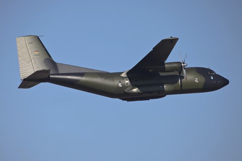 Framed German Air Force C-160D Transall Aircraft in Flight Print