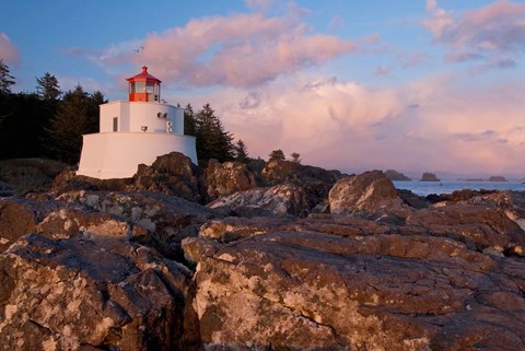 Framed Amphitrite Lighthouse, Vancouver Is, British Columbia Print