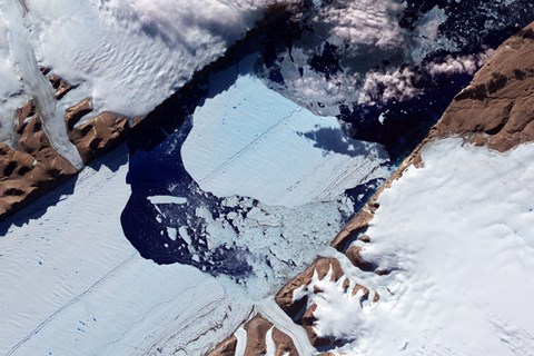 Framed Massive Ice Island Breaks Free of the Petermann Glacier in Greenland Print