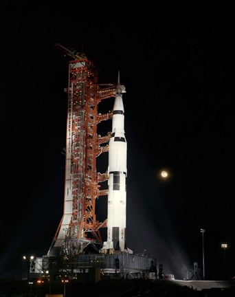 Framed Nighttime View of the Apollo 12 Space Vehicle Print