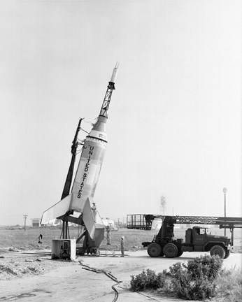 Framed Little Joe on Launcher at Wallops Island Print