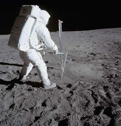 Framed Astronaut during Apollo 11 Extravehicular Activity on the Moon Print