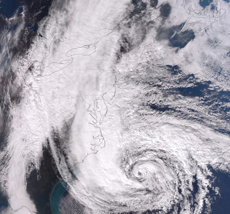Framed Hurricane Sandy along the Northeastern Coast of the United States Print