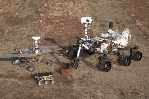 Framed Three Generations of Mars Rovers Print