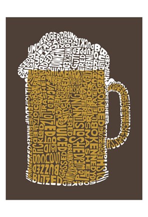 Framed Beer (Popular Terms for Being "Drunk") Print