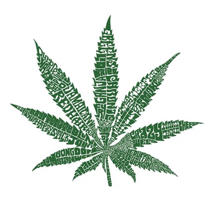 Framed Marijuana Leaf (Street Terms) Print