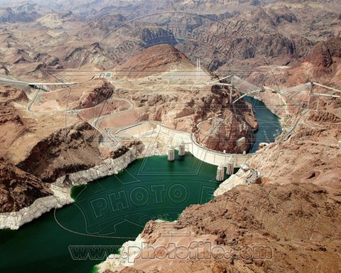 Framed Aerial view of the Hoover Dam- Arizona Print