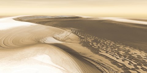 Framed Chasma Boreale, a Flat-Floored Valley on Mars&#39; North Polar Ice Cap Print