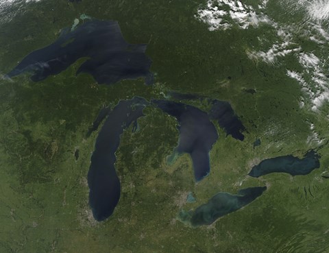 Framed Satellite View of the Great Lakes Print